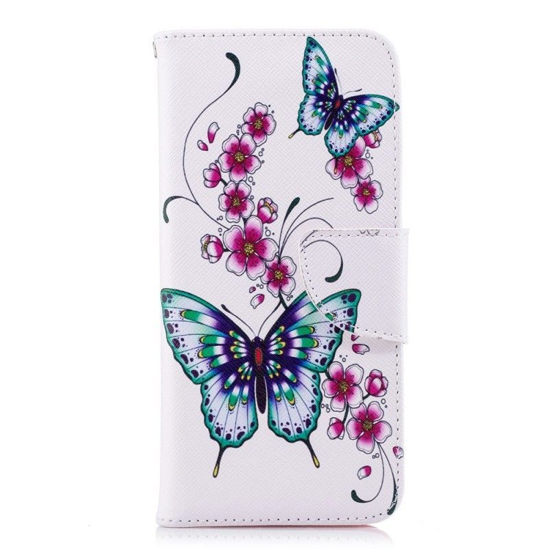 Kožené Pouzdro Huawei P20 Skvělí Motýli
