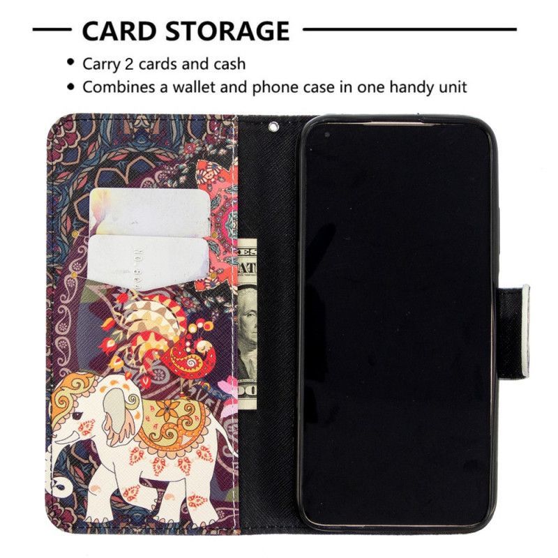 Kožené Pouzdro Huawei P40 Lite Etnická Sloní Mandala