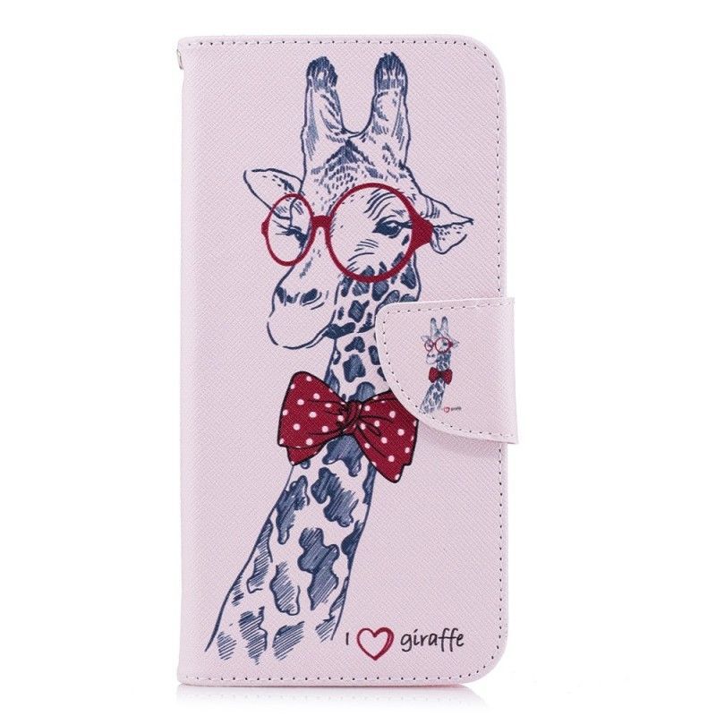 Kožené Pouzdro Na Huawei P Smart Hloupá Žirafa