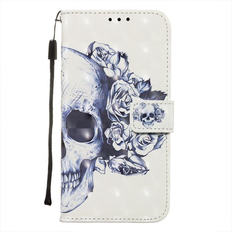 Kožený Kryt Huawei Mate 30 Pro Květinová Lebka