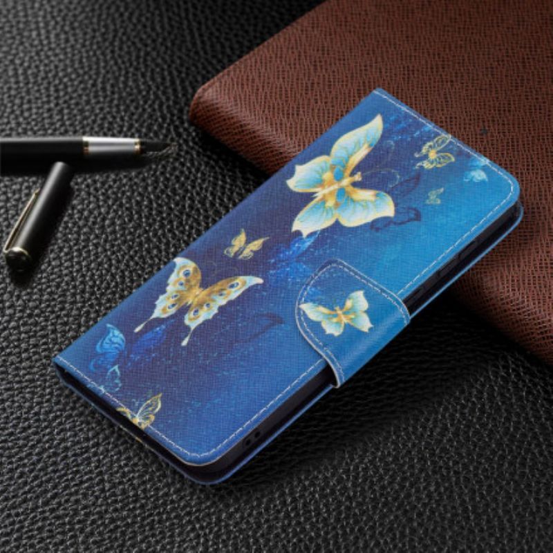 Kožený Kryt Huawei P50 Motýli V Noci