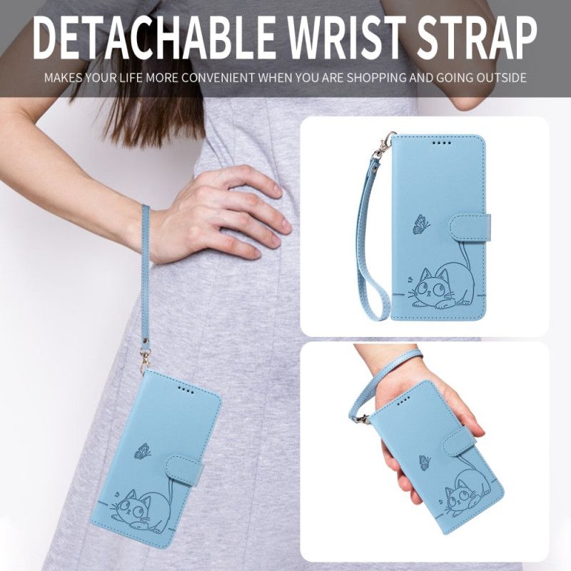 Kožený Kryt Huawei Pura 80 Pro Grafika Kočky S Linkami