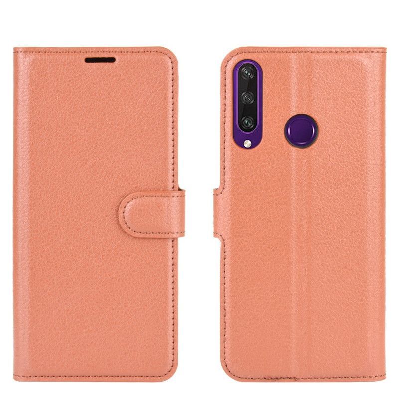 Kožený Kryt Huawei Y6p Klasická Litchi Umělá Kůže