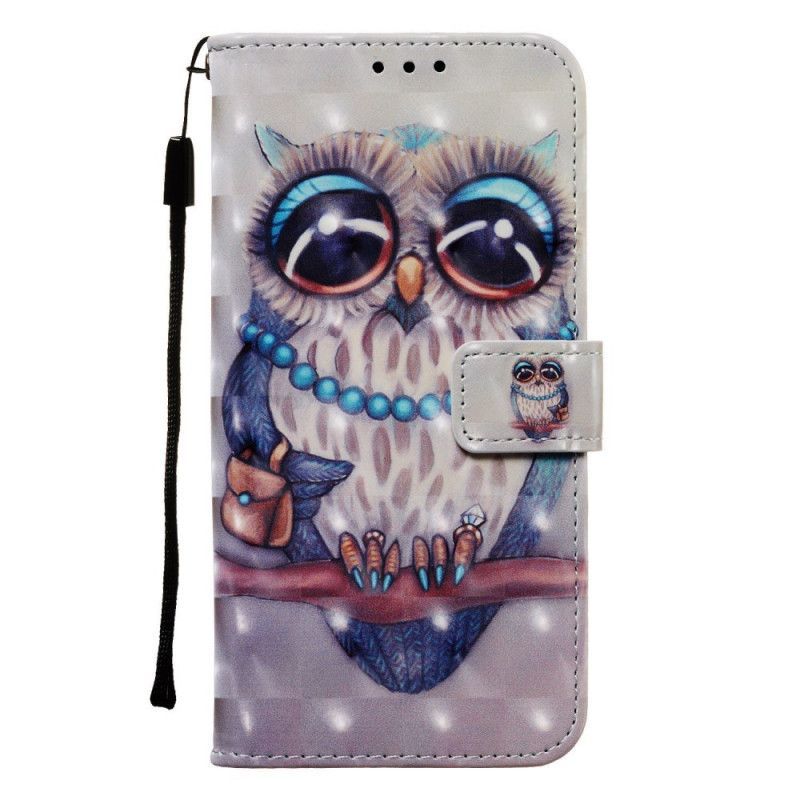 Kožený Kryt Huawei Y7 2019 Chybějící 3d Efekt Sovy