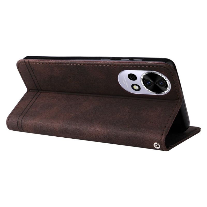 Kožený Kryt Na Huawei Nova 13 Vintage Nýt A Řemínek