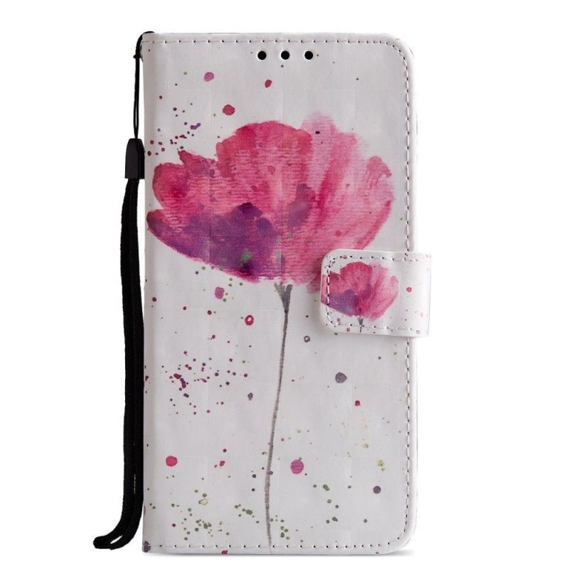 Kožený Kryt Na Huawei P20 3d Akvarelový Mák