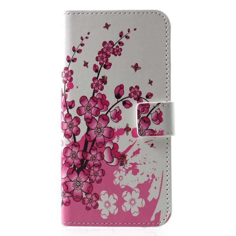Kožený Kryt Na Huawei P30 Tropické Květiny