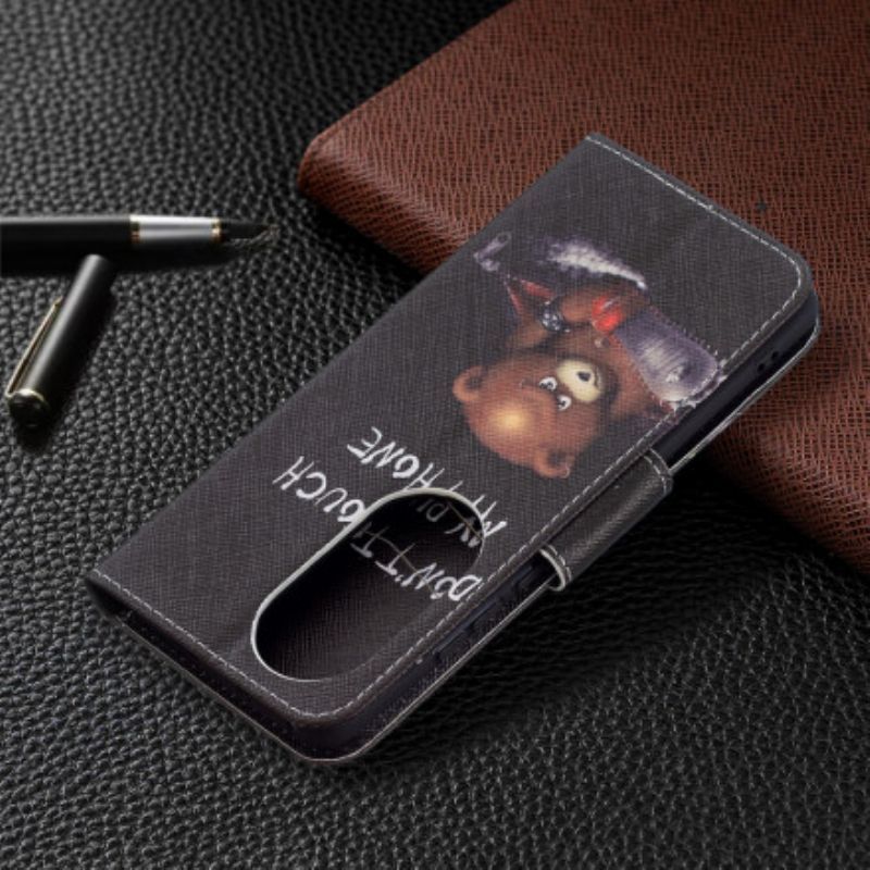 Kožený Kryt Na Huawei P50 Pro Nebezpečný Medvěd