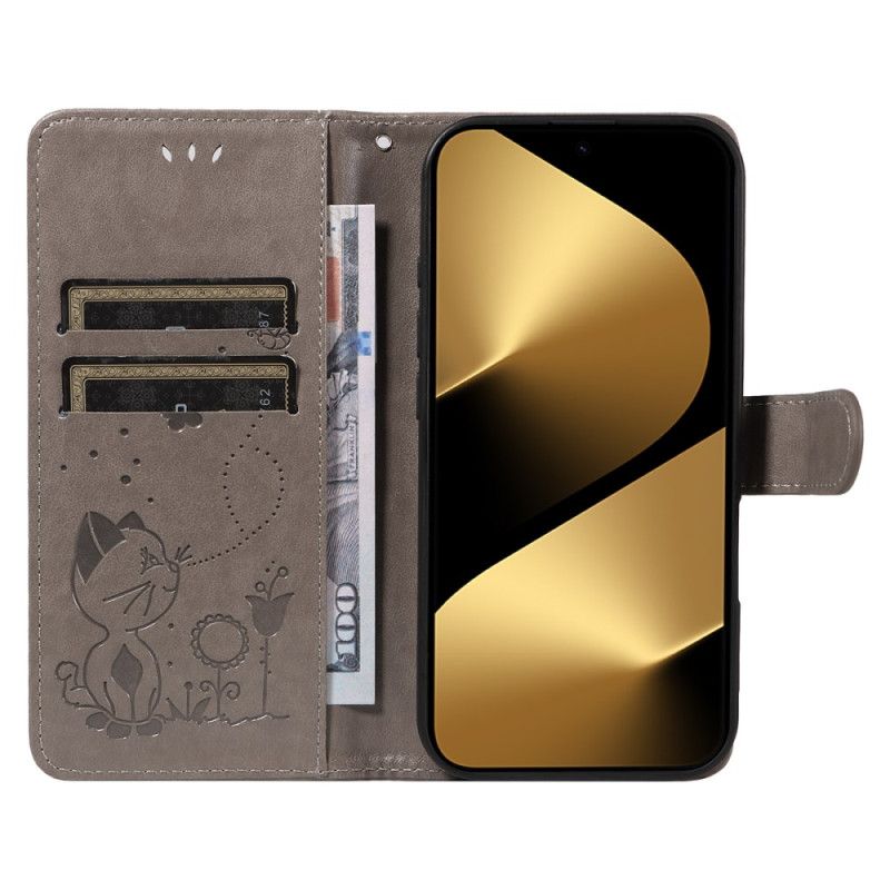 Kožený Kryt Na Huawei Pura 80 Ultra Včela A Kočka