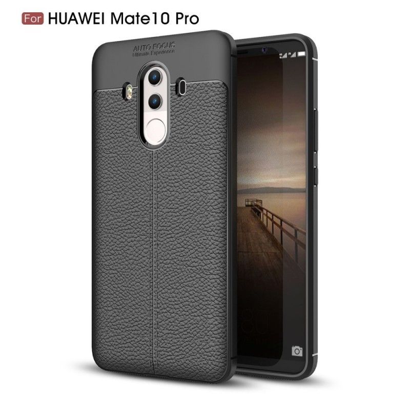 Kryt Huawei Mate 10 Pro Litchi S Dvojitým Koženým Efektem