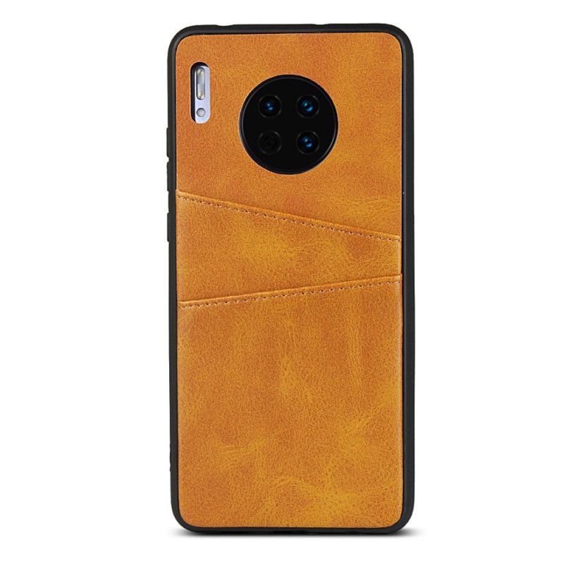 Kryt Huawei Mate 30 Kožená Textura Dvojitého Pouzdra Na Karty