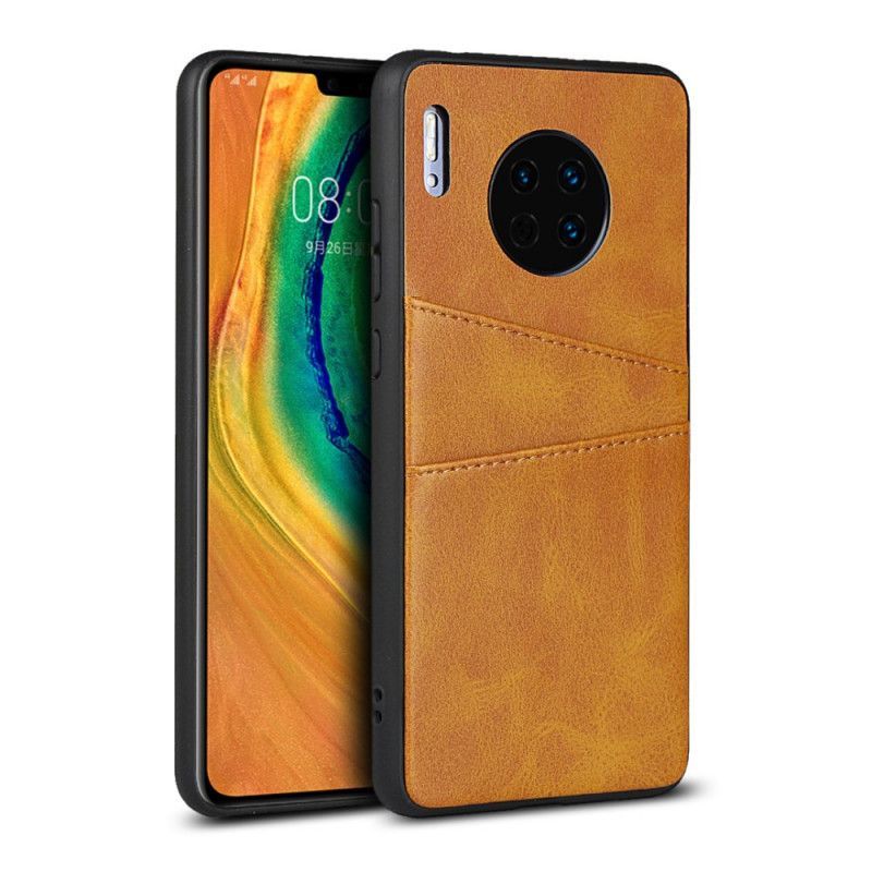 Kryt Huawei Mate 30 Kožená Textura Dvojitého Pouzdra Na Karty