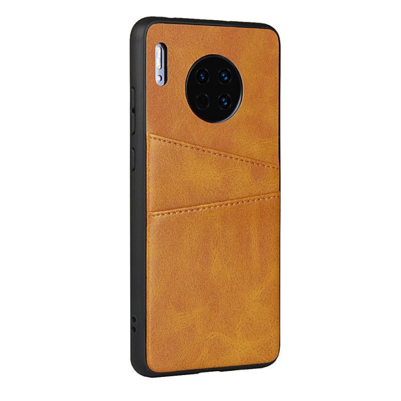 Kryt Huawei Mate 30 Kožená Textura Dvojitého Pouzdra Na Karty
