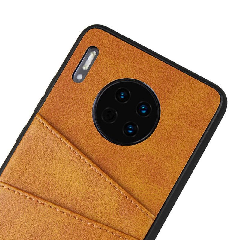 Kryt Huawei Mate 30 Kožená Textura Dvojitého Pouzdra Na Karty