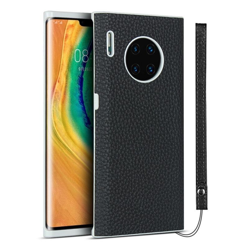 Kryt Huawei Mate 30 Pro Pravá Liči Kůže S Páskem