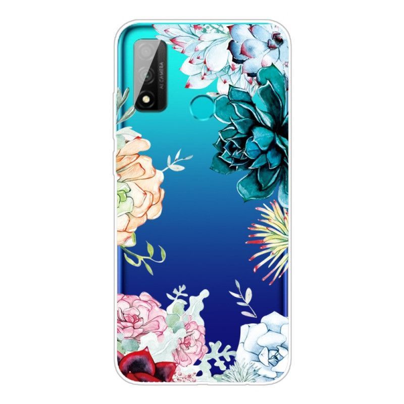 Kryt Huawei P Smart 2020 Průhledné Akvarelové Květiny
