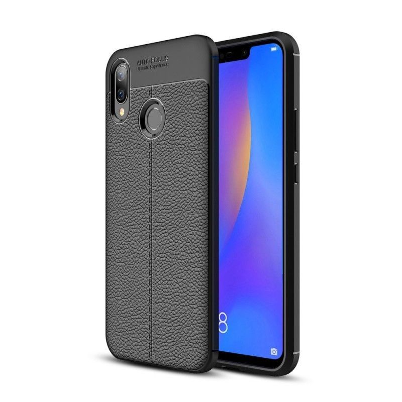 Kryt Huawei P Smart Plus Litchi S Dvojitým Koženým Efektem