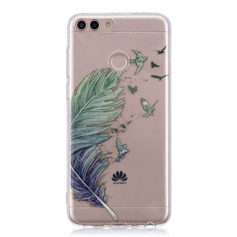 Kryt Huawei P Smart Průhledné Barevné Pírko