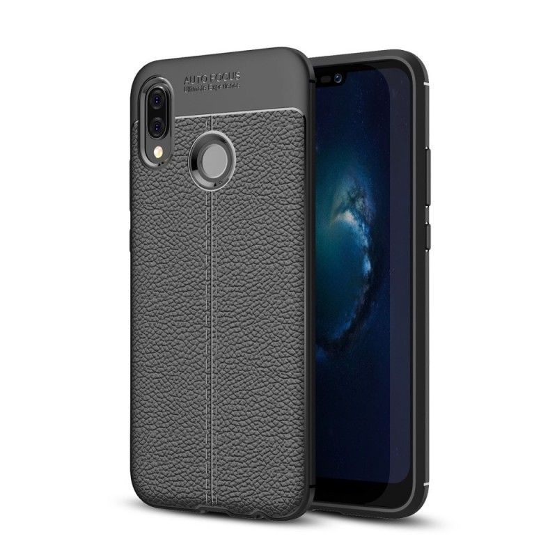Kryt Huawei P20 Lite Litchi S Dvojitým Koženým Efektem