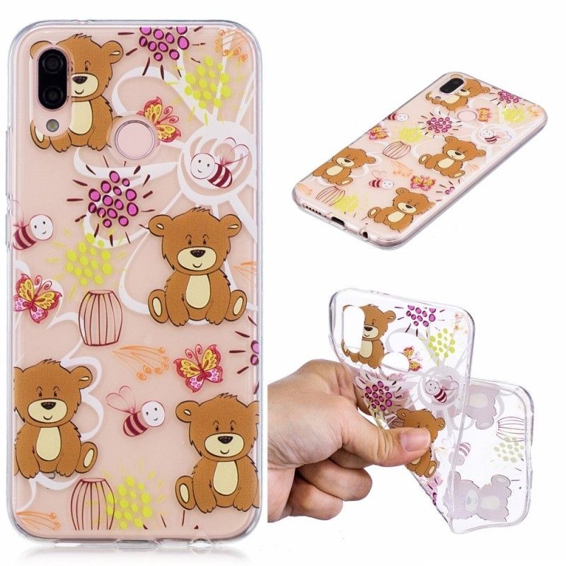 Kryt Huawei P20 Lite Průhlední Medvídci A Včelky