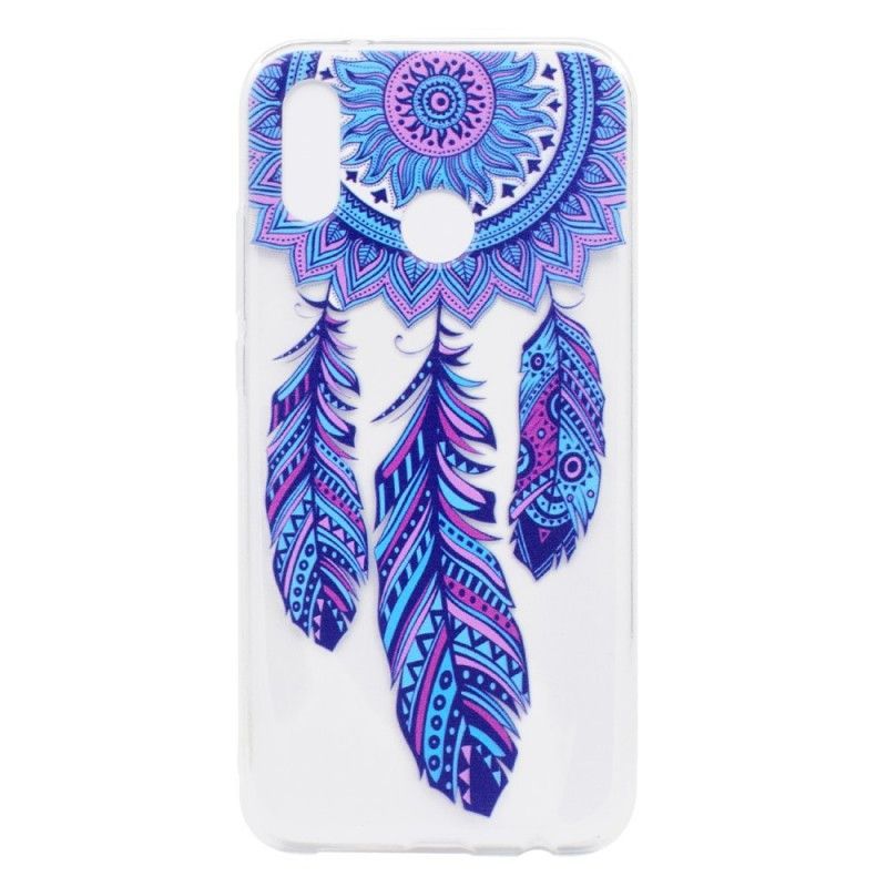 Kryt Huawei P20 Lite Průhledný Lapač Snů Modré Peří