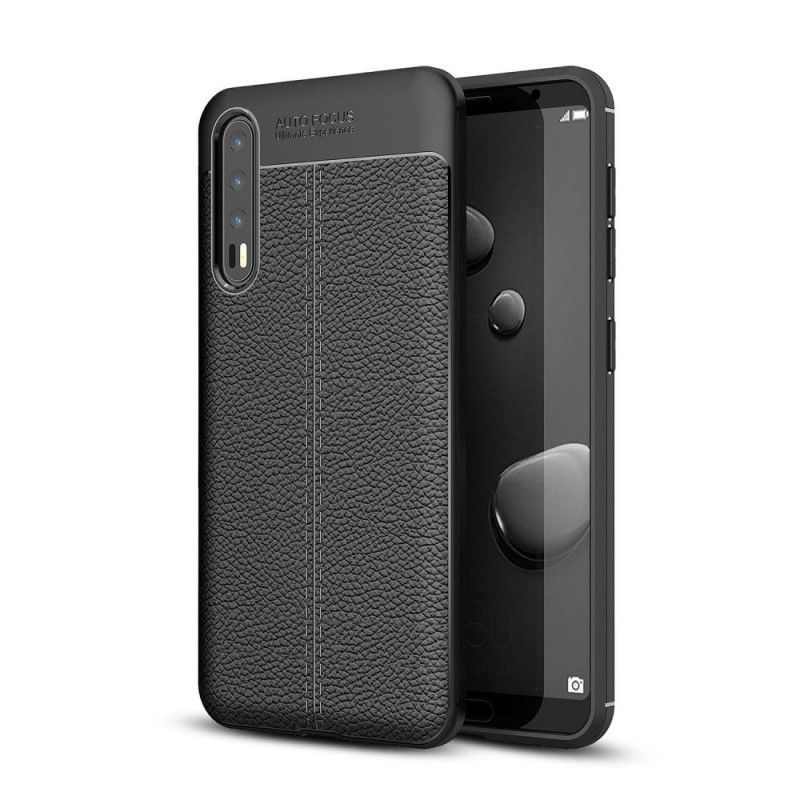 Kryt Huawei P20 Pro Litchi S Dvojitým Koženým Efektem