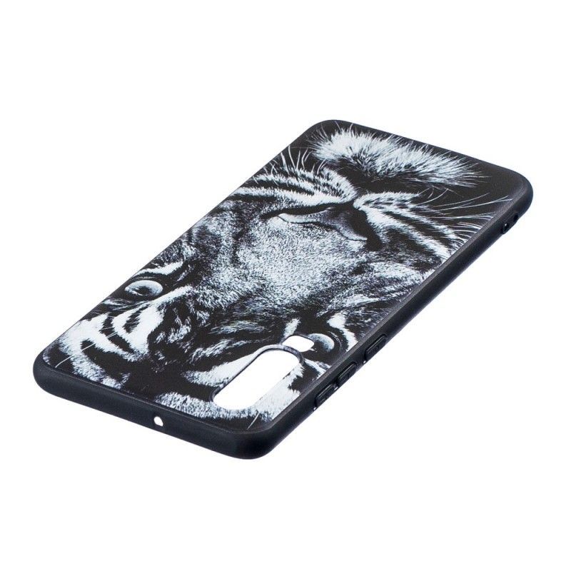 Kryt Huawei P30 Černý A Bílý Tygr