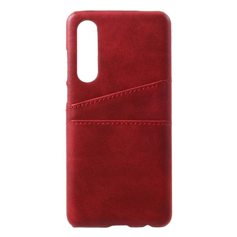Kryt Huawei P30 Kožený Držák Na Karty S Efektem