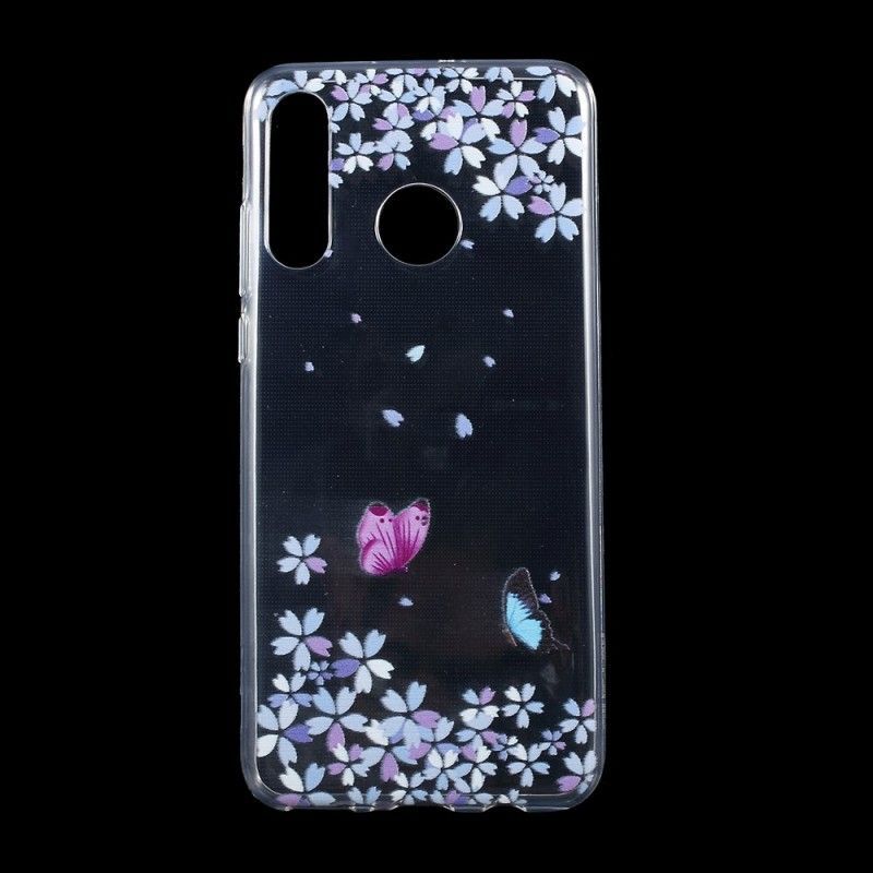Kryt Huawei P30 Lite Průhlední Motýli A Okvětní Lístky