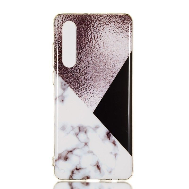 Kryt Huawei P30 Mramorový Efekt Fialové Geometrie