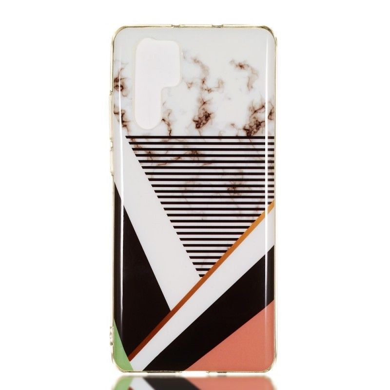 Kryt Huawei P30 Pro Mramorový Efekt Geometrie Čar