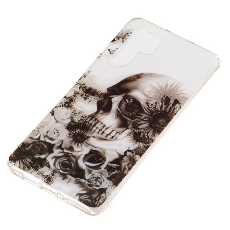 Kryt Huawei P30 Pro Transparentní Květinová Lebka