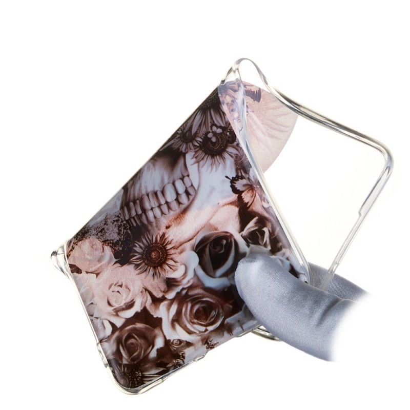 Kryt Huawei P30 Pro Transparentní Květinová Lebka