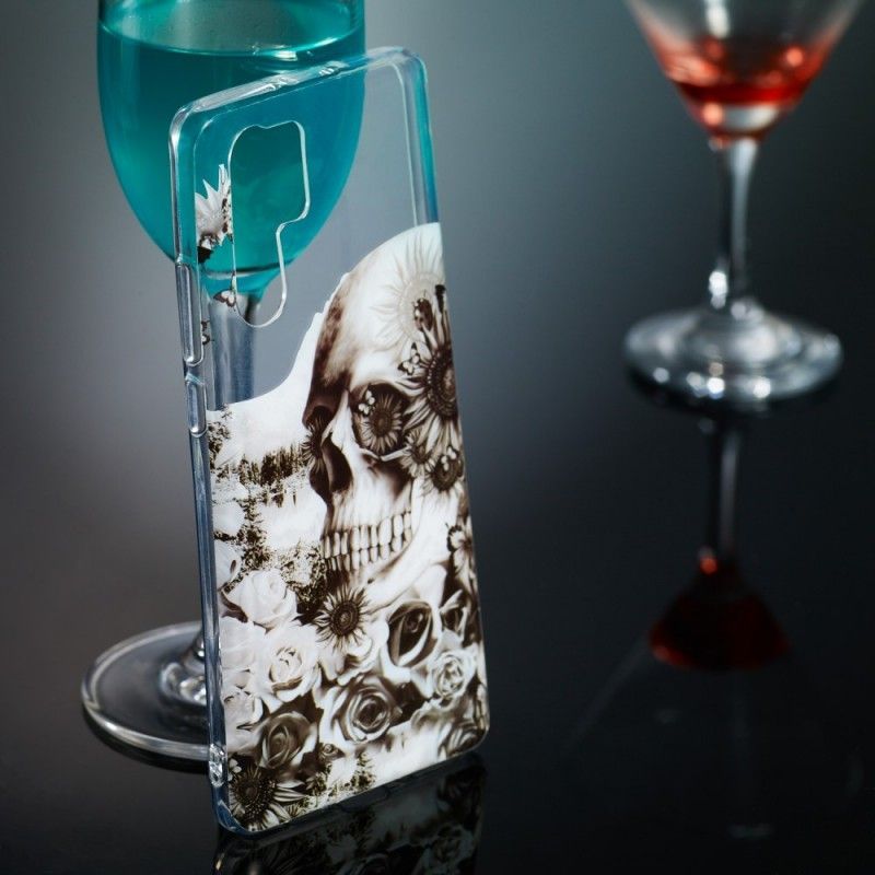 Kryt Huawei P30 Pro Transparentní Květinová Lebka