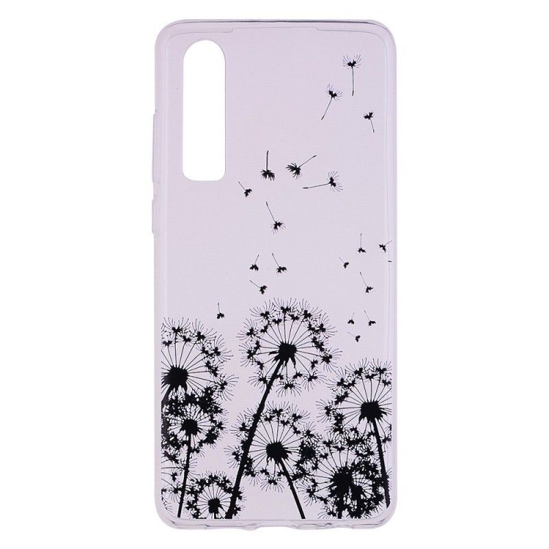 Kryt Huawei P30 Průhledné Černé Pampelišky