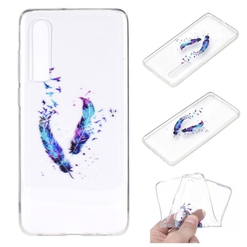 Kryt Huawei P30 Průhledné Peří