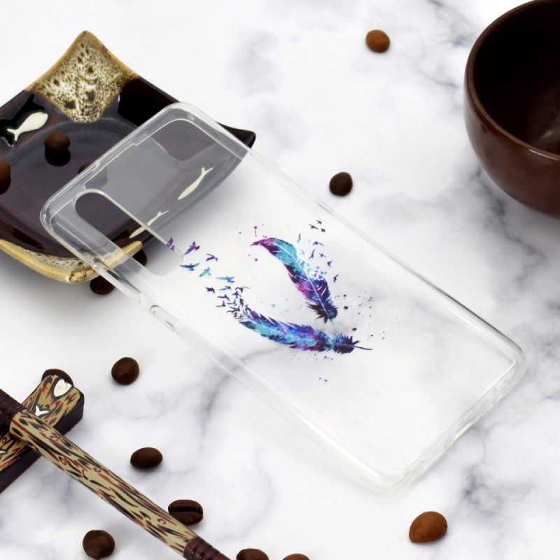 Kryt Huawei P30 Průhledné Peří