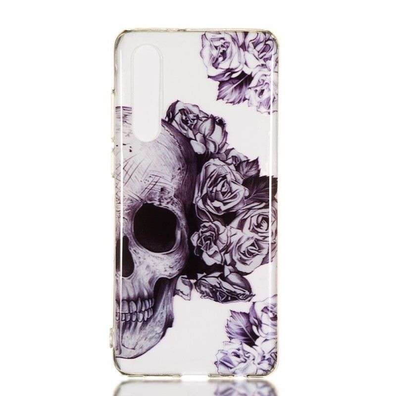 Kryt Huawei P30 Transparentní Květinová Lebka