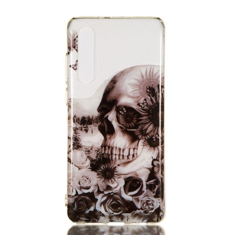 Kryt Huawei P30 Transparentní Květinová Lebka