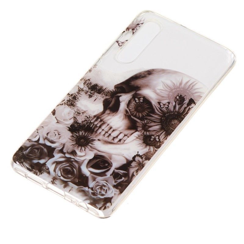 Kryt Huawei P30 Transparentní Květinová Lebka