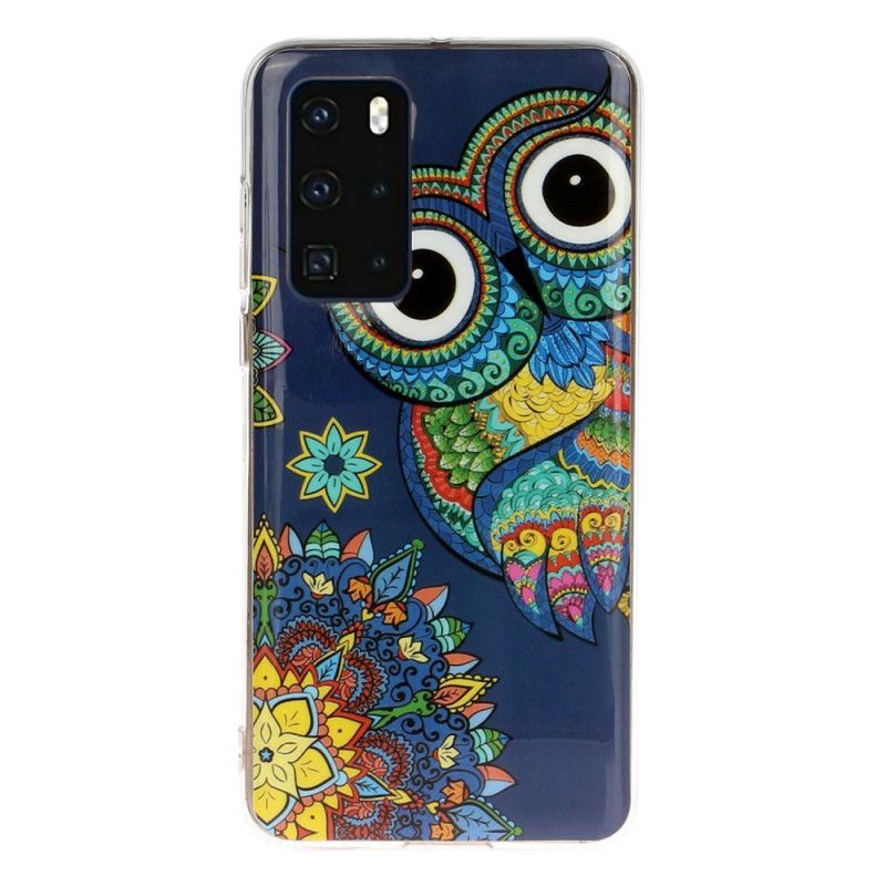 Kryt Huawei P40 Fluorescenční Mandala Sova
