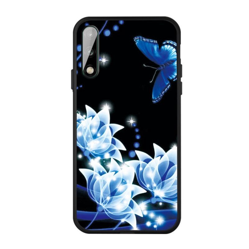 Kryt Huawei P40 Lite E / Y7p Modrý Motýl A Květiny