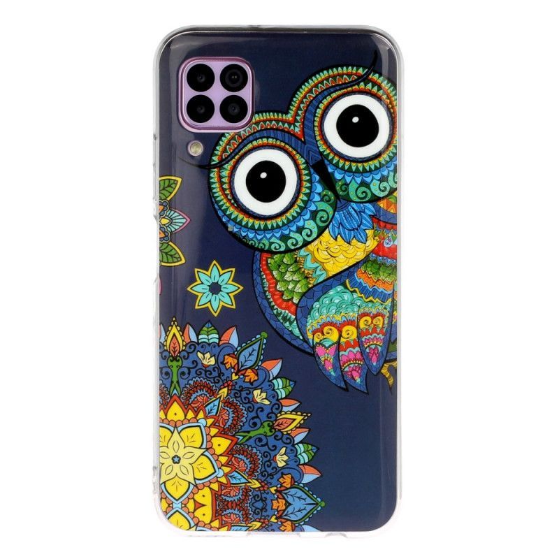 Kryt Huawei P40 Lite Fluorescenční Mandala Sova