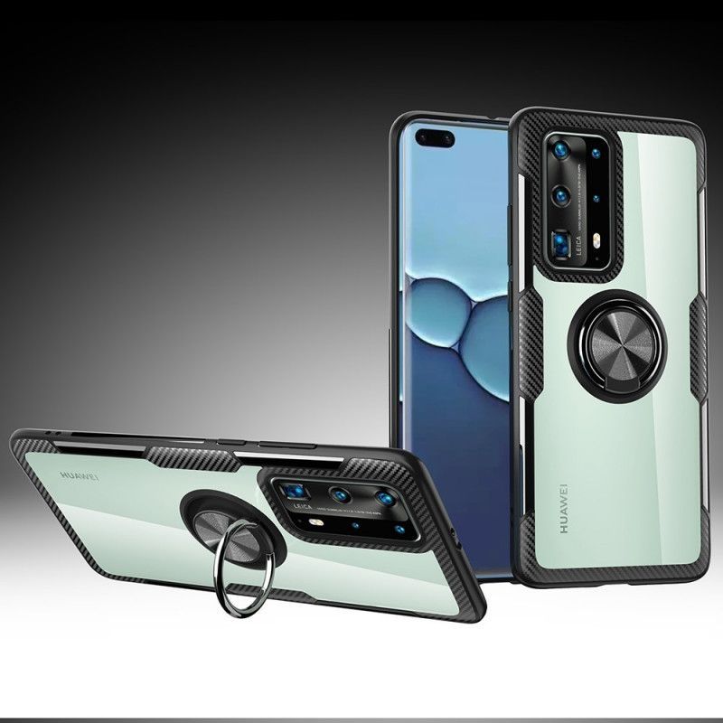 Kryt Huawei P40 Pro Průhledný Prémiový Kovový Kroužek