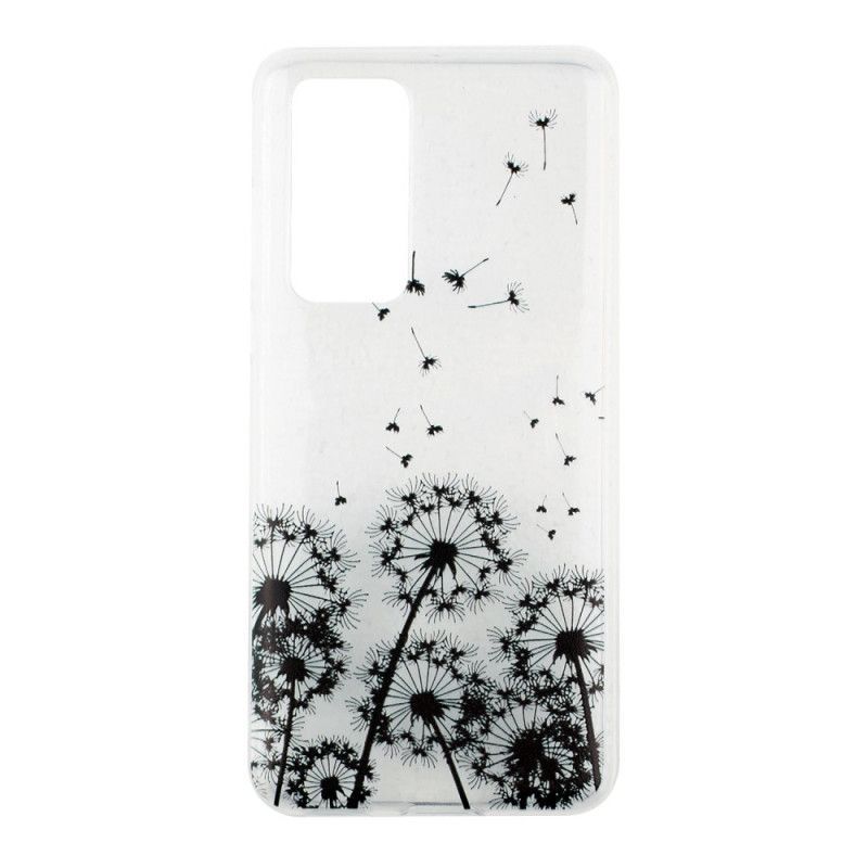 Kryt Huawei P40 Průhledné Černé Pampelišky