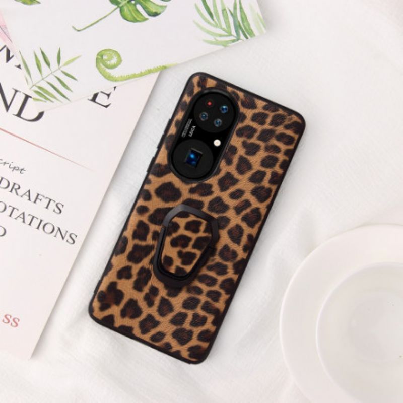 Kryt Huawei P50 Leopardí Styl Držáku Prstenu