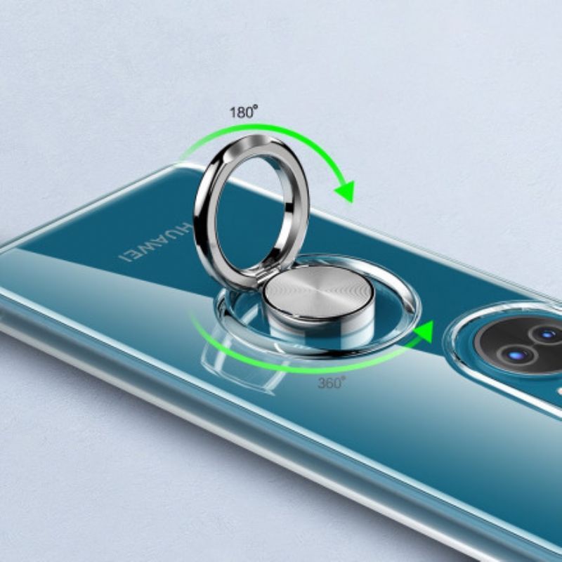Kryt Huawei P50 Průhledný Jednoduchý Kovový Kroužek