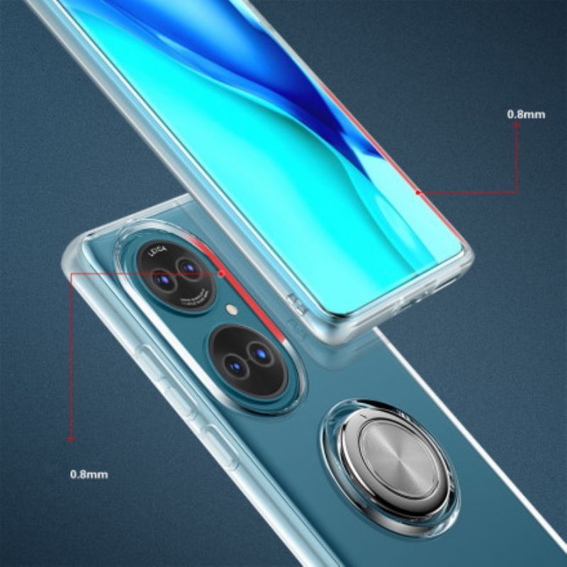 Kryt Huawei P50 Průhledný Jednoduchý Kovový Kroužek