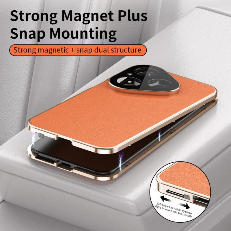 Kryt Huawei Pura 80 Kožený Design A Ochranná Fólie Z Tvrzeného Skla