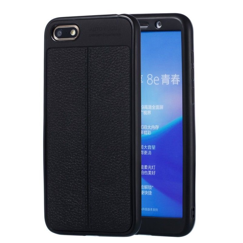 Kryt Huawei Y5 2018 Litchi S Dvojitým Koženým Efektem